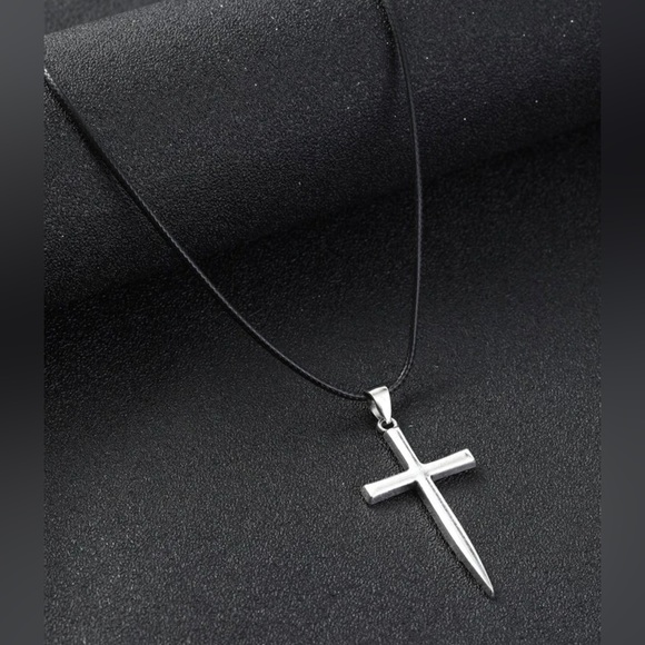 ✯ 4/$15 Men’s Stainless Steel Latin Cross Sword Necklace Pendant - Picture 2 of 3